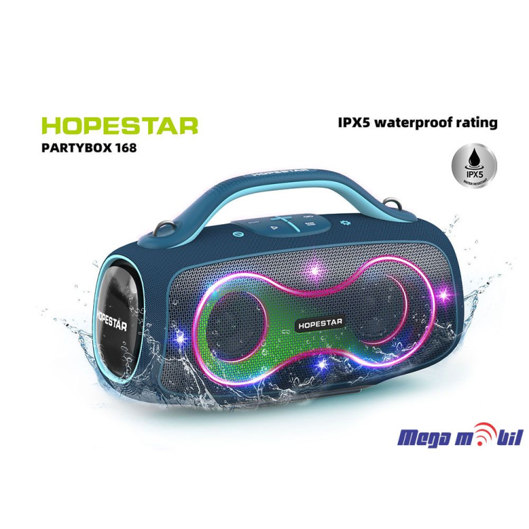 Zvucnik Bluetooth Karaoke Hopestar PARTYBOX 168 so 2 mikrofona black