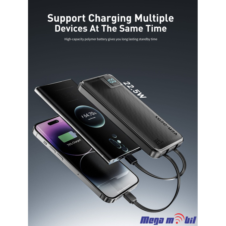 Baterija eksterna 10000mAh VD-PB061 black