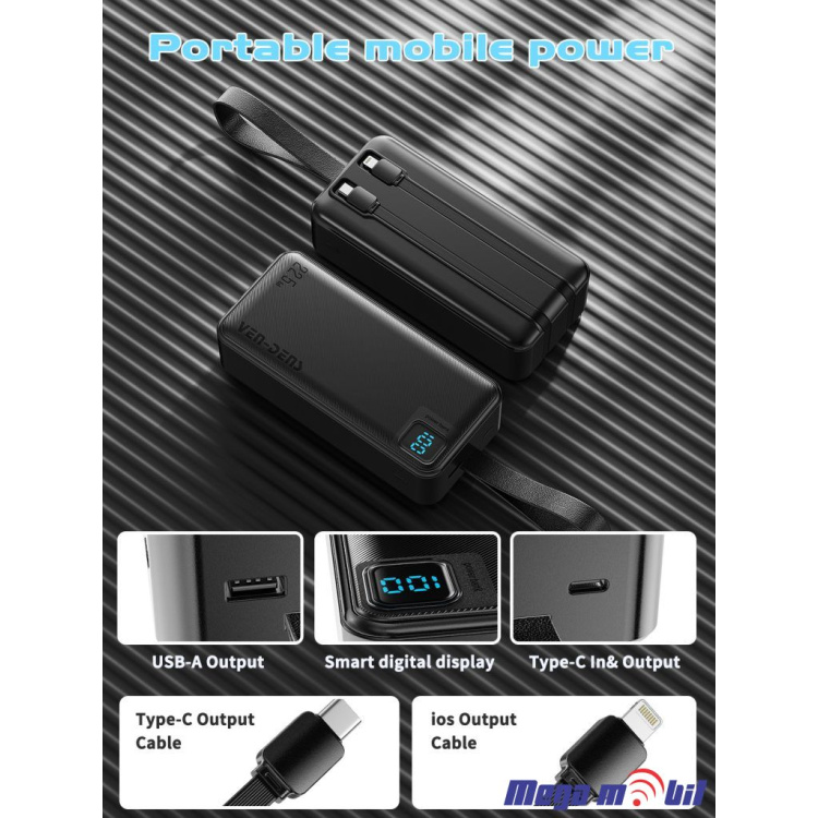 Baterija eksterna 30000mAh VD-PB062 white