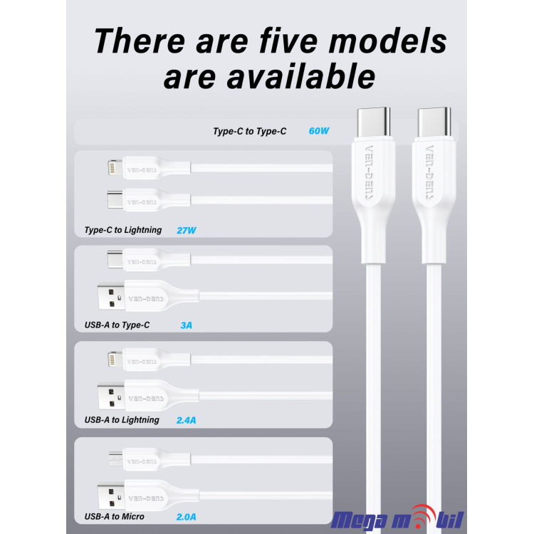 Data Kabel iPhone PD FAST VD-DC20CL 27W 1m white