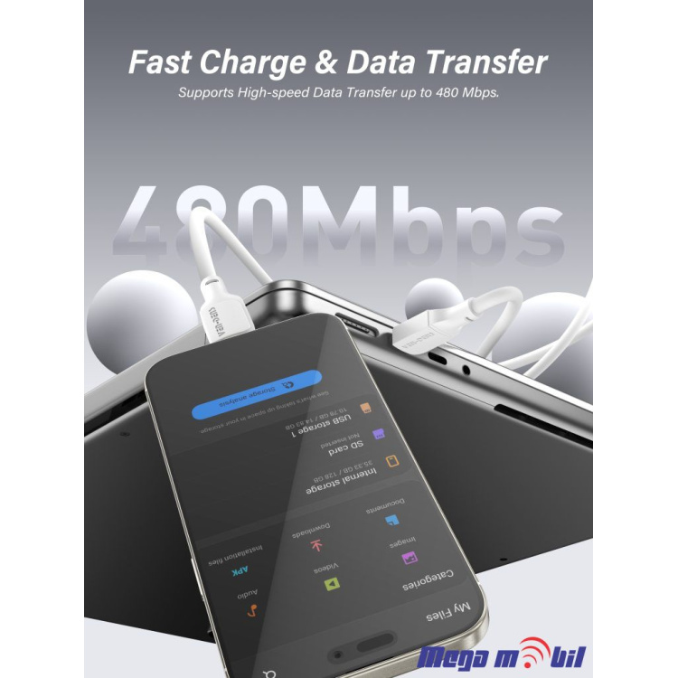 Data Kabel iPhone VD-DC21L 1m FAST white