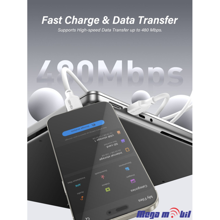 Data Kabel iPhone PD FAST VD-DC21CL 27W 1m white