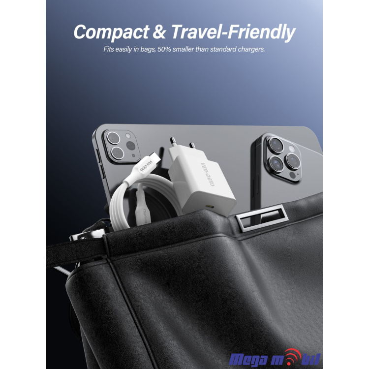 Polnac 220V Type C VD-TC016BC+DC20CC PD 20W white