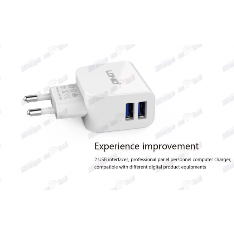 Polnac 220V iPhone LDNIO DL-AC56 2xUSB 5V 2.1A white