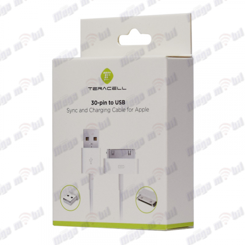 Data Kabel iPhone 4 Teracell Plus 2.1A 1.2m FAST White