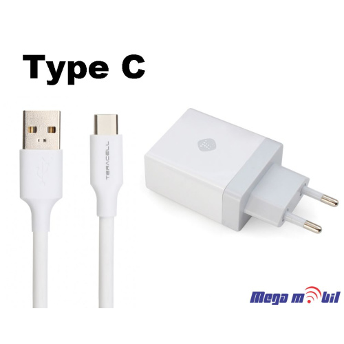 Polnac 220V Type C Teracell Evolution TC-04 2USB PD+2.4A white 30W