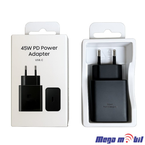 Polnac 220V Samsung 45W PD FAST black so kabel
