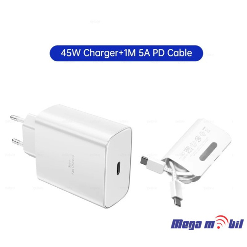 Polnac 220V Samsung S20 Ultra/ G988 PD 45W Fast Charger white so kabel