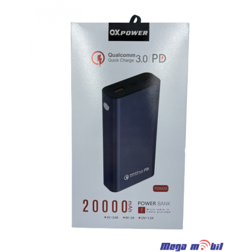 Baterija eksterna 20000mah PDM20 FAST+PD blue