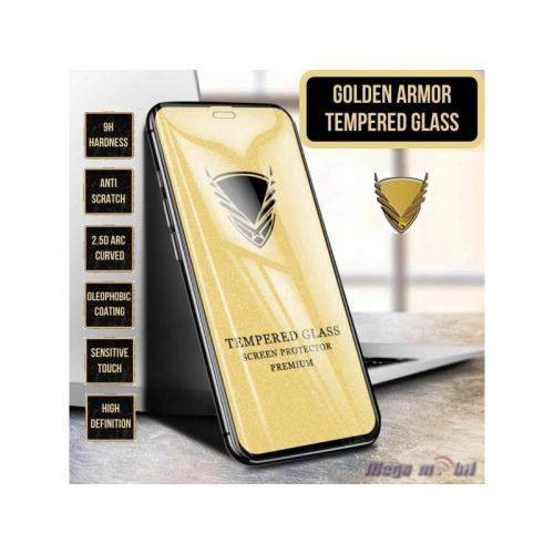 Tempered glass za iPhone 13 Pro Max/ 14 Plus Golden Armor 5D black.