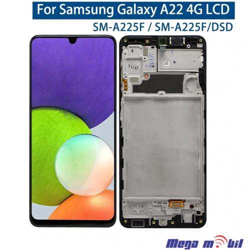 Ekran Samsung A225F/ A22 4G komplet Black full org