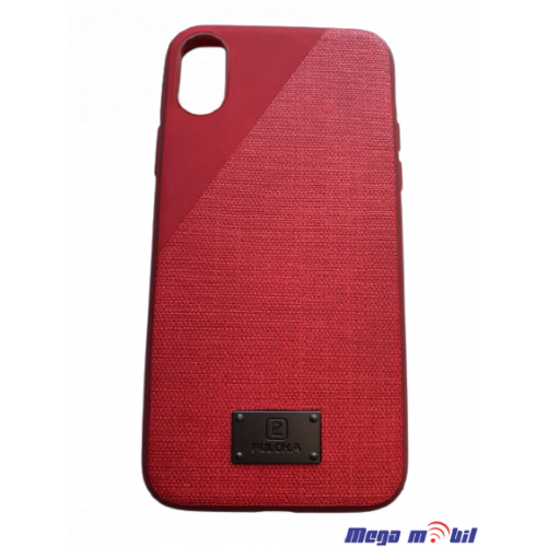 Futrola iPhone X  Puloka Fabric red