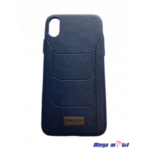 Futrola iPhone X Puloka leather  blue  tip 1