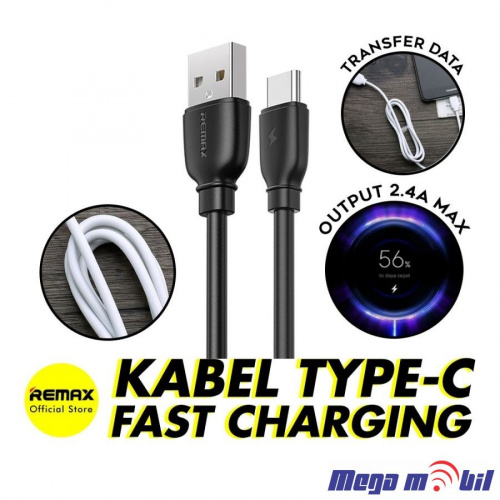 Data Kabel Type C REMAX Suji Pro RC-138a black