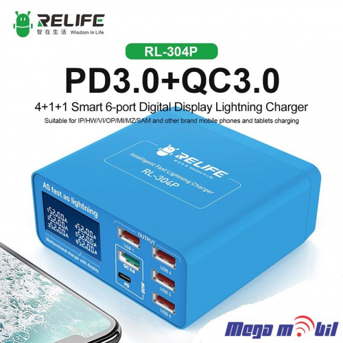 Tester Polnac RL-304P 6USB PD+QC3.0 