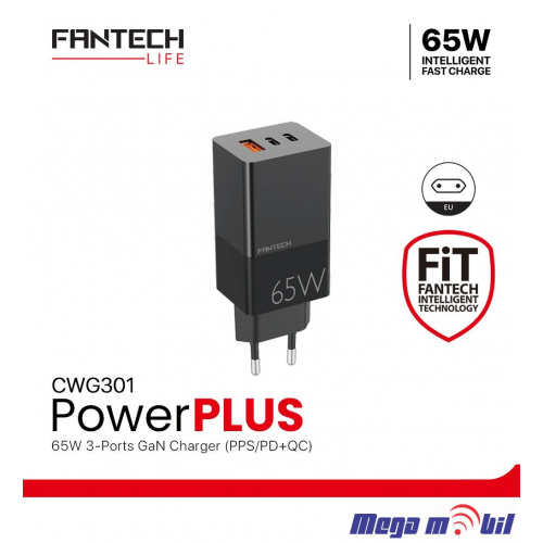 Polnac 220V Fantech CWG301 3 Port PPS/PD+QC FAST 65W.