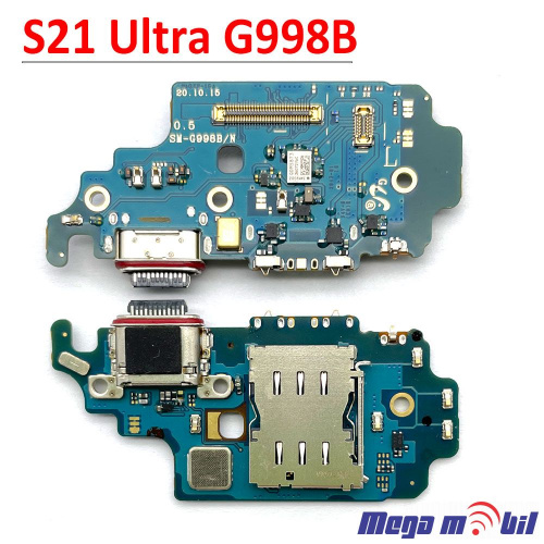 Konektor za polnenje Samsung G998B/ S21 Ultra komplet plocka