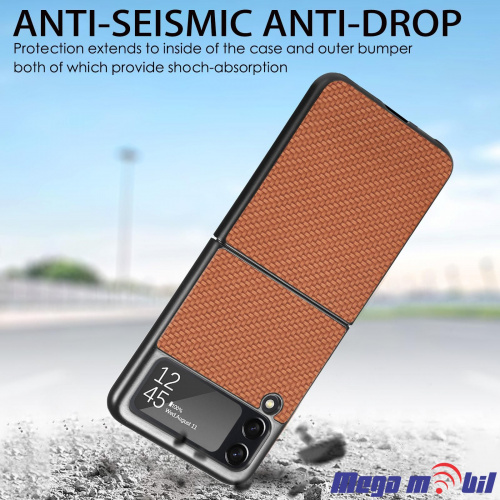 Futrola Samsung Galaxy Z Flip 3 5G Carbon brown (predna i zadna)