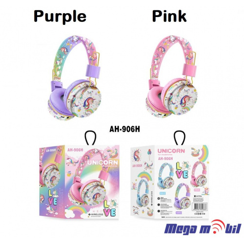 Slusalki Bluetooth Unicorn AH-906H purple