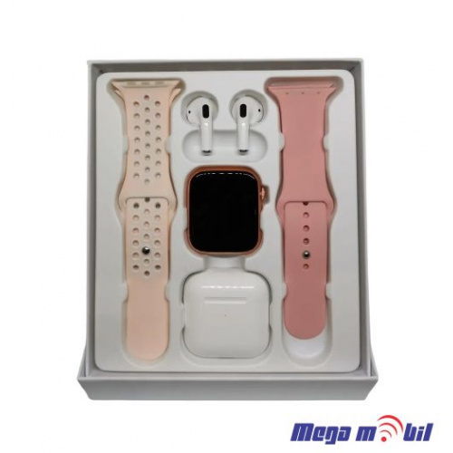 Smart Watch T55 Pro + TWS Bluetooth slusalki Pink