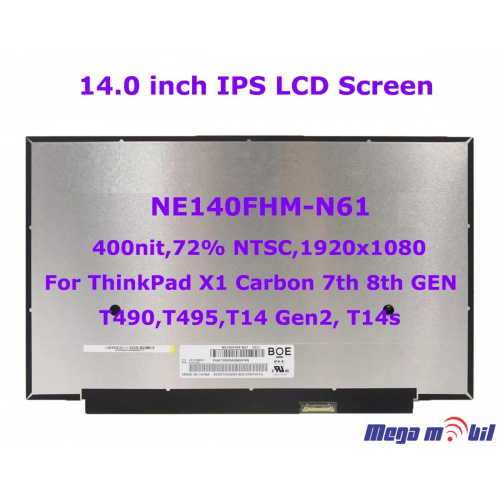 Ekran za laptop 14" NE140FHM-N61 30 pin Lenovo T460 T480 T490