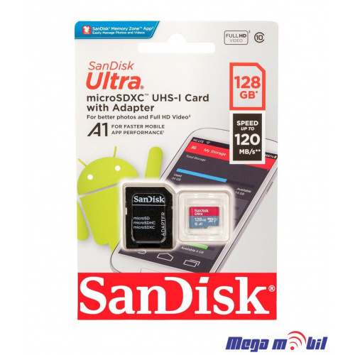 Memoriska Karta SanDisk Ultra MICRO SD 128GB Class 10