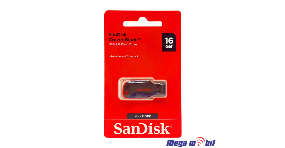 USB Flash Stick 16GB SanDisk class 10 Cruzer Blade Megamobil
