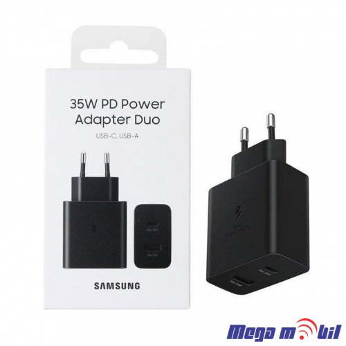 Polnac 220V Samsung Duo TA220 USB+PD black 35W FULL ORG
