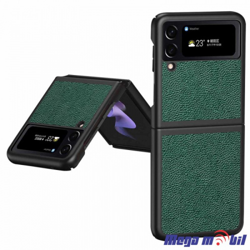 Futrola Samsung Galaxy Z Flip 4 Leather green (predna i zadna)