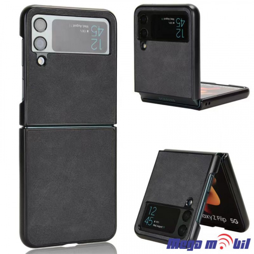 Futrola Samsung Galaxy Z Flip 4 Aline Leather black (predna i zadna)