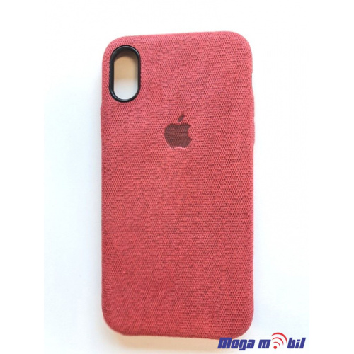 Futrola iPhone X Alcantara red