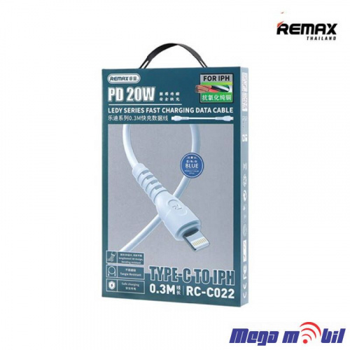 Data Kabel iPhone PD FAST REMAX Ledy RC-022 65W Fast 0.3m white.