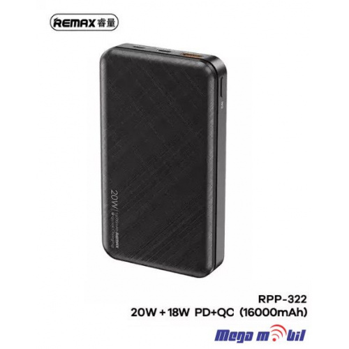 Baterija eksterna 16000mAh REMAX Renen RPP-322 FAST+PD black