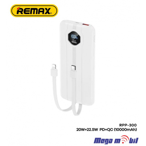 Baterija eksterna 10000mAh REMAX Pinjur RPP-300 FAST+PD white