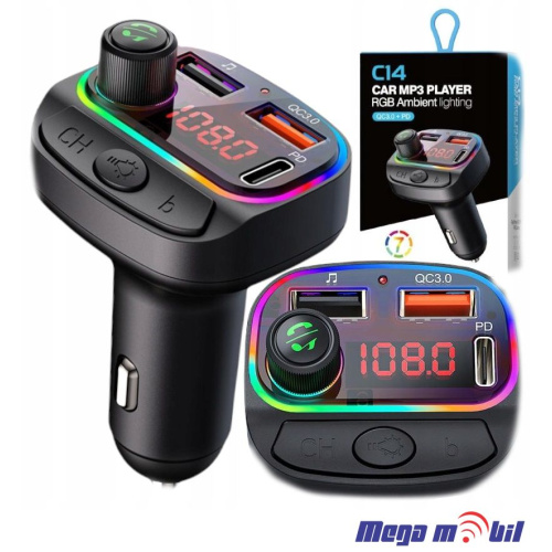 FM transmiter Bluetooth MP3 car charger PD C14