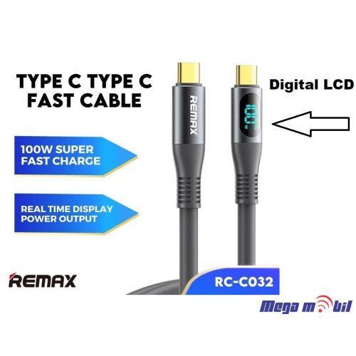 Data Kabel Type C PD REMAX Zisee RC-C032 100W Fast grey