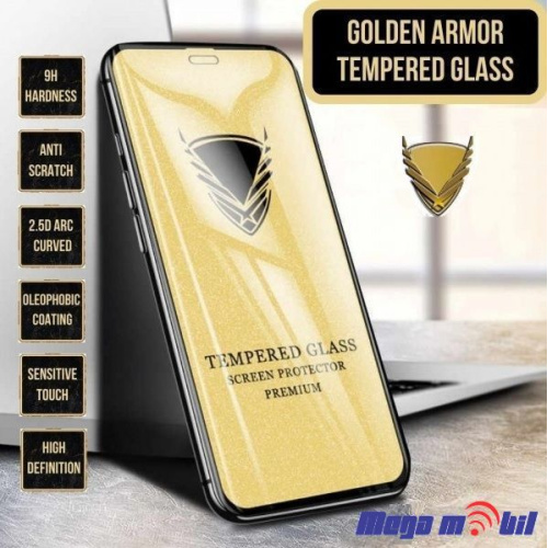 Tempered glass za iPhone 16/15 Golden Armor 5D black