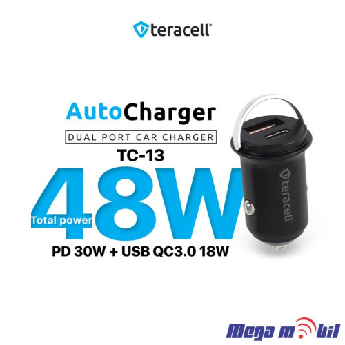 Polnac 12V/24V Teracell Evolution TC-13 PD 30W + USB QC3.0 18W, 48W (total) black