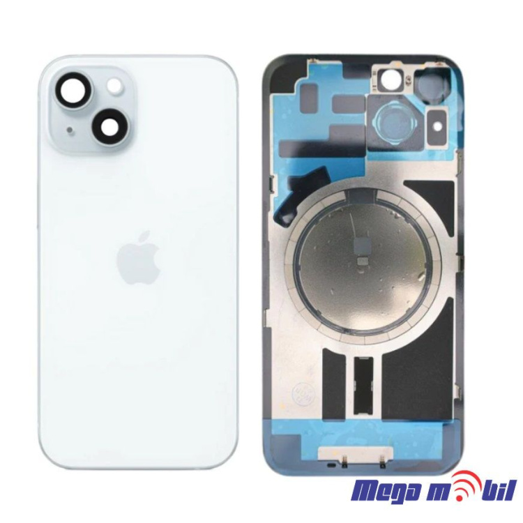 Zadno staklo iPhone 15 Blue so magneti za wireless i stakla za kamera 
