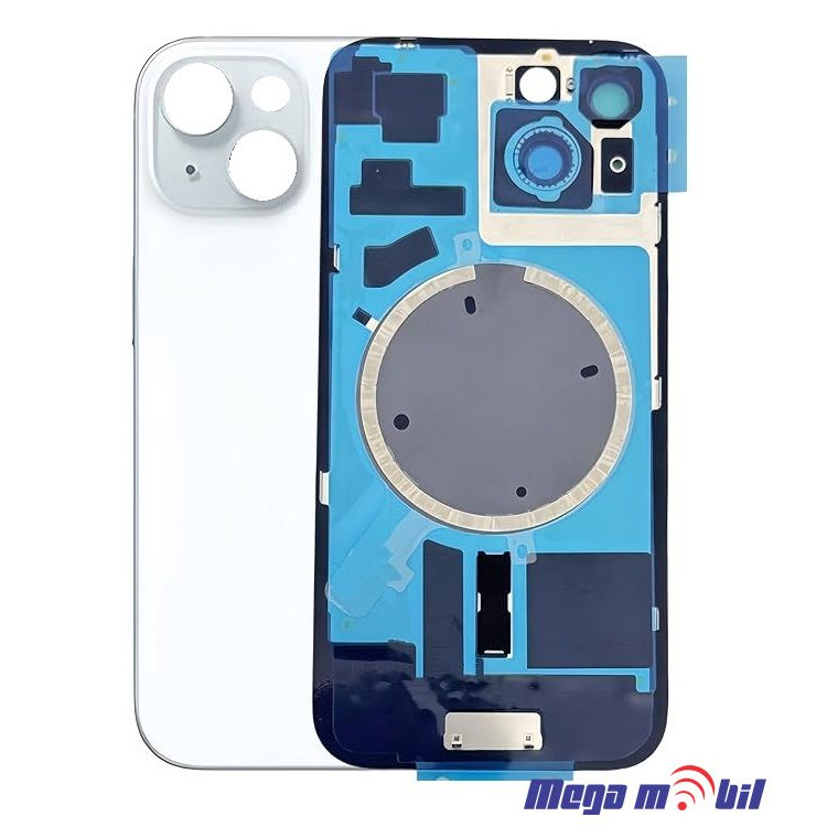 Zadno staklo iPhone 15 Plus Blue so magneti za wireless i stakla za kamera 