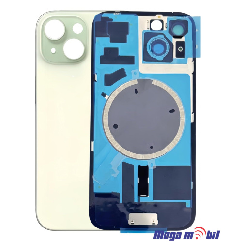 Zadno staklo iPhone 15 Plus Green so magneti za wireless i stakla za kamera 