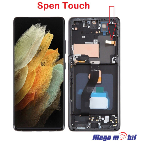Ekran Samsung G998B S21 ultra komplet Black SOFT OLED