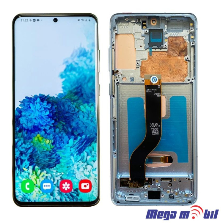 Ekran Samsung G985 S20 plus komplet Light Blue SOFT OLED