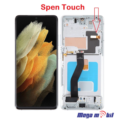 Ekran Samsung G998B S21 ultra komplet Silver SOFT OLED