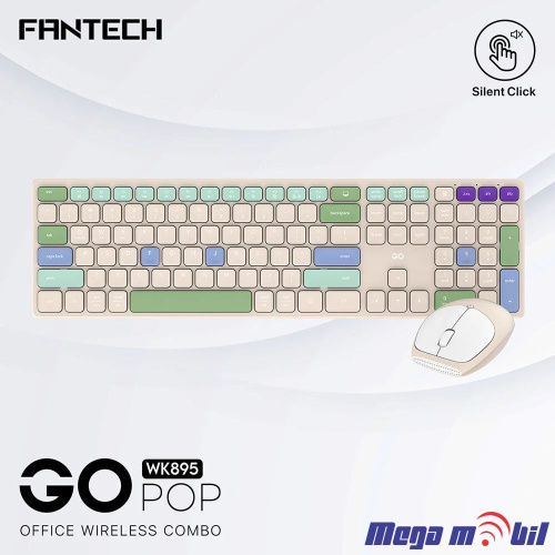 Tastatura Fantech GO WK895 Wireless Combo beige