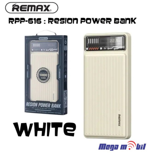 Baterija eksterna 10000mAh REMAX Resion RPP-616 FAST+PD white