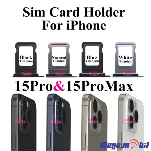 Drzac za Sim iPhone 15 Pro/ 15 Pro Max black