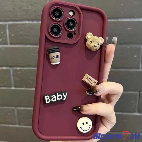 Futrola iPhone 15 Pro Max Teddy Fashion sangria