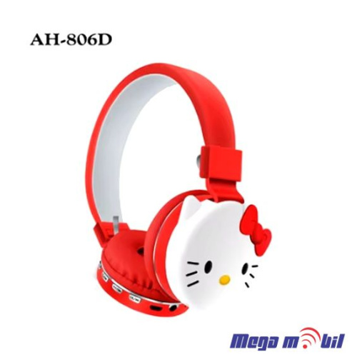 Slusalki Bluetooth Hello Kitty AH-806D red