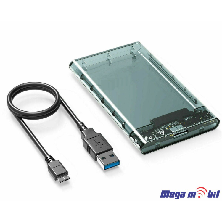 Kukiste za Hard Disk 2.5" HDD USB 3.0 plastick transparent black